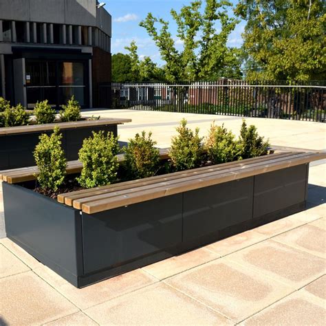 metal box publick planters seating|outdoor planter benches uk.